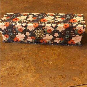 Cardboard Floral Jewelry Box with Decorative Clasp